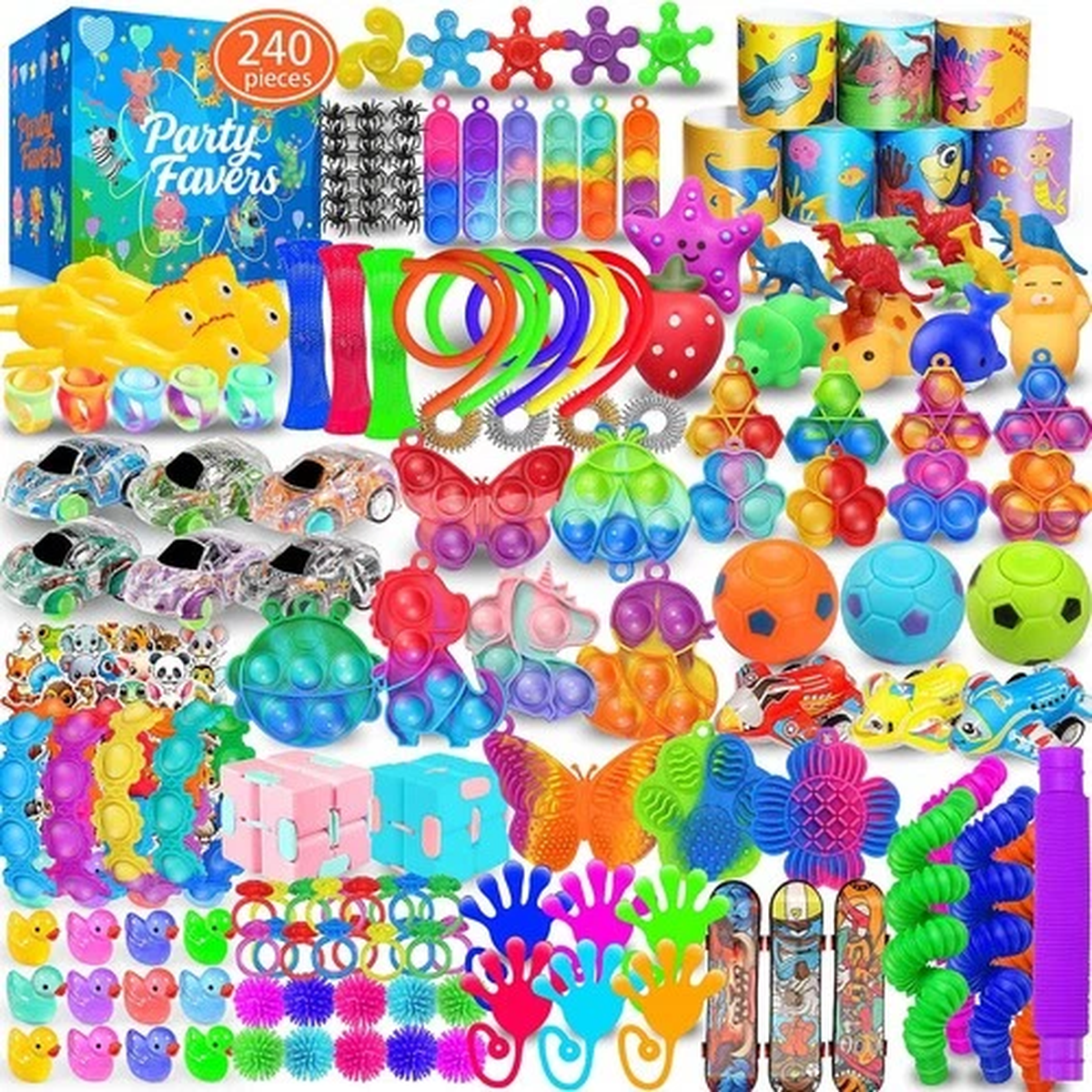 Party Favors for Kids 8-12 4-8, 240 Pack Fidget Toys for Adults, Christmas Stock
