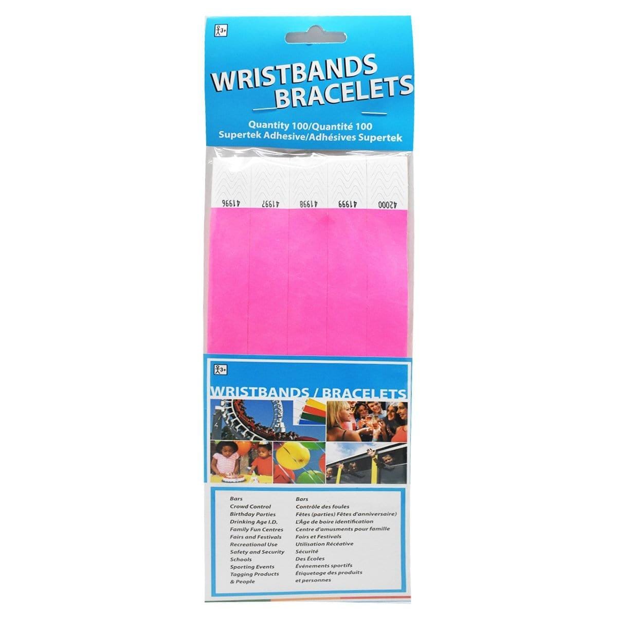Wristband Supertek – Neon Pink 3/4 in. 100 Per Package