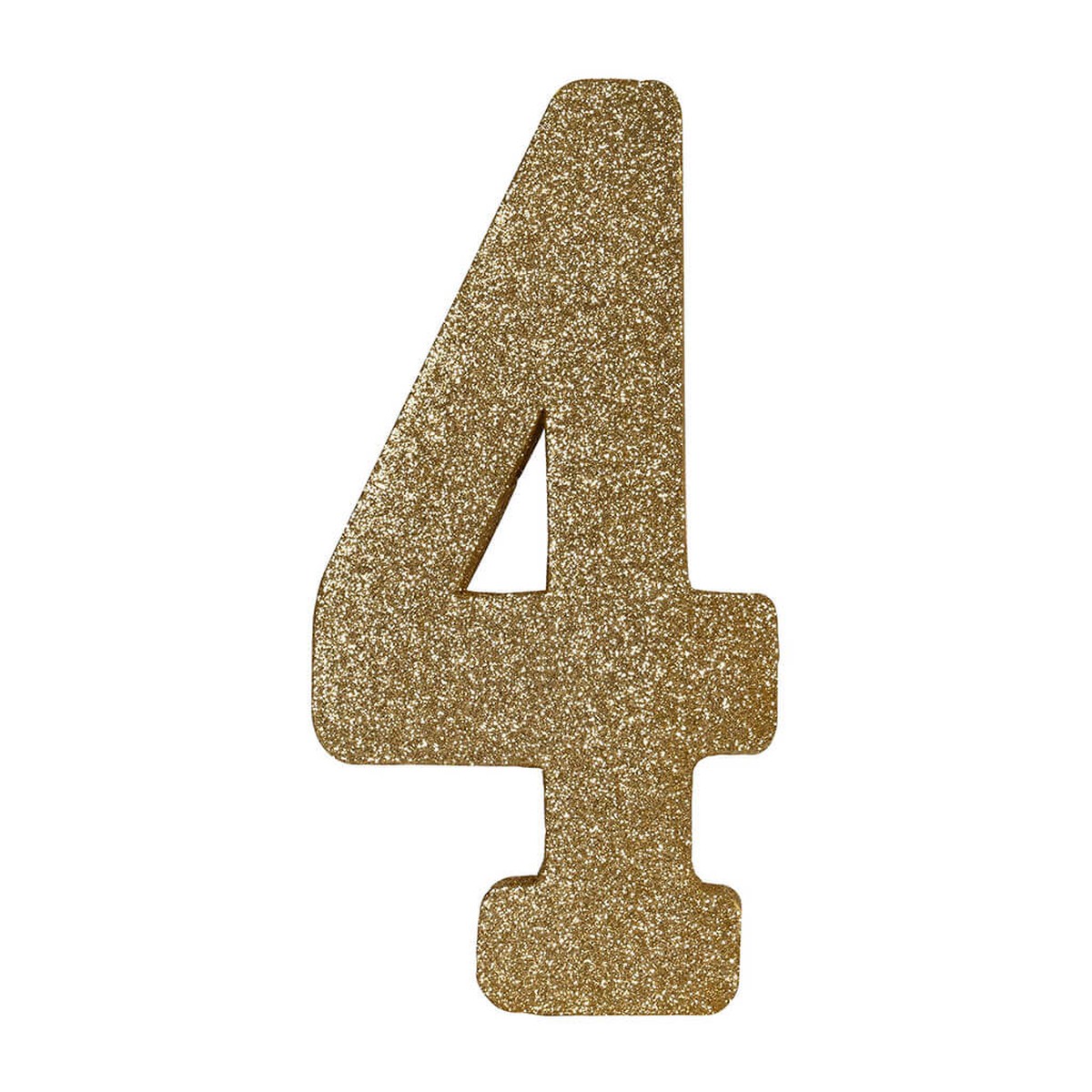 3-D Glittered 4 Centerpiece Gold 8in x 4in x 1in