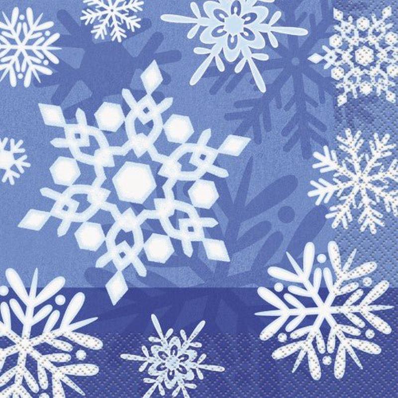 6.5″ Luncheon Napkins – Snowflake (16ct) – Unique