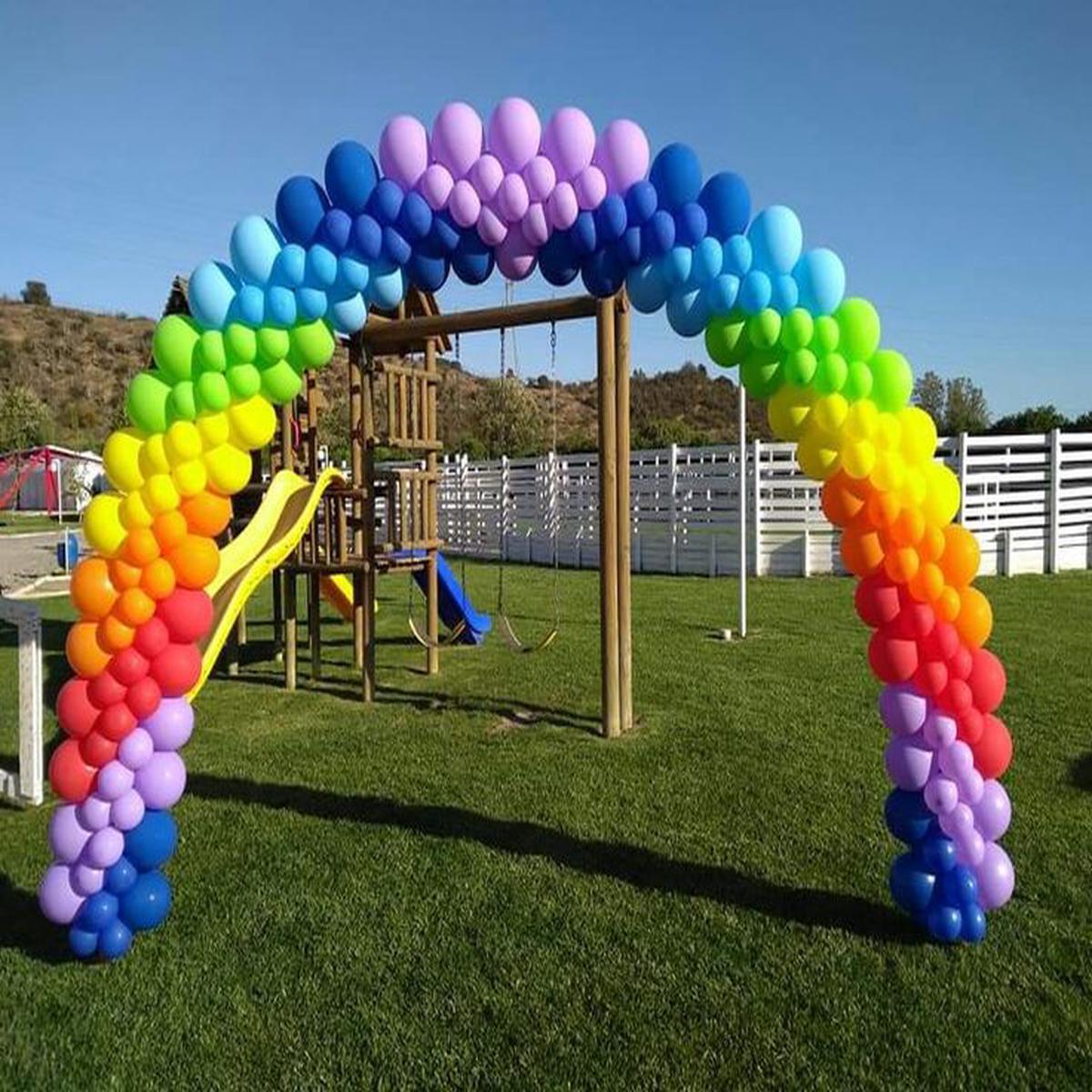 Balloon Arch Rainbow Color Arrangement Blue, Purple, Yellow, Red, Orange and Green – Corporate Even