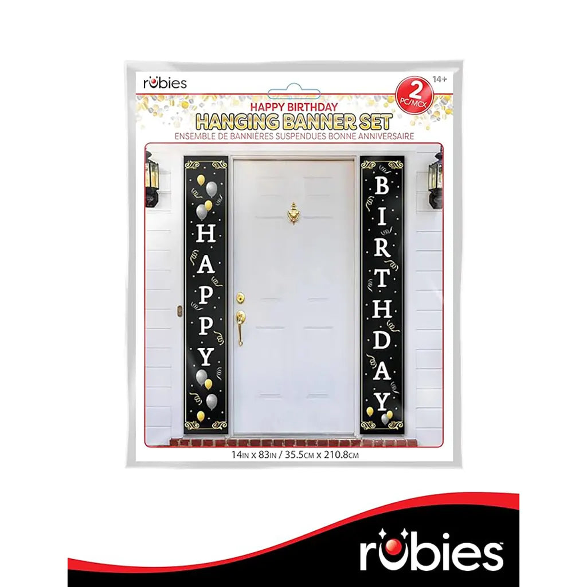 Birthday Party Fabric Banner with Dowel 84in