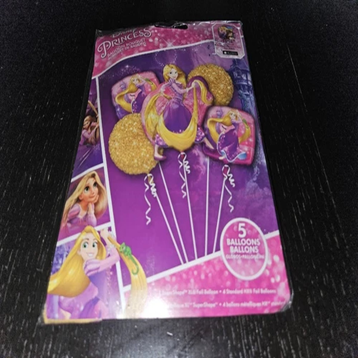 Disney Princess Rapunzel Tangled 5 Balloon Boquet Gold