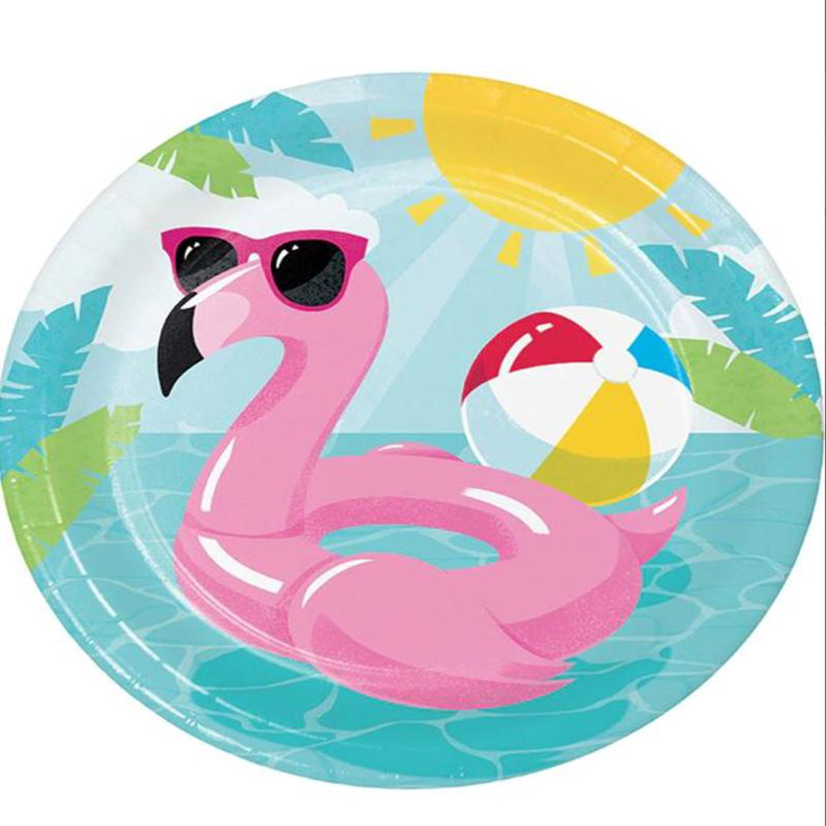 Flamingo Pool Party Plates 78243 (x8u)