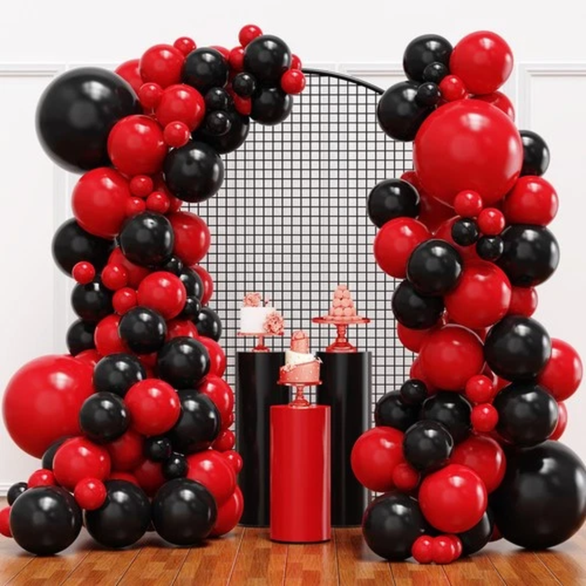 Red and Black Balloon Garland Arch Kit for Birthday, Graduation  Events