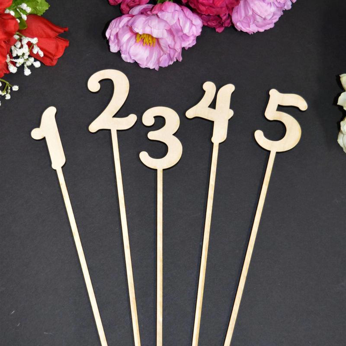 Wood Number with Stick 4 (x4u)