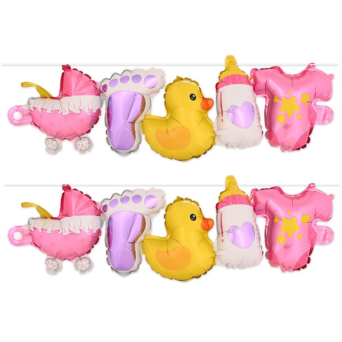 Baby Girl Balloon Streamers 95in x 5ft