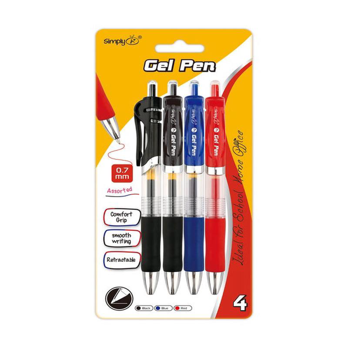 Bolgrafos Gel Pens Assorted pqt de 4