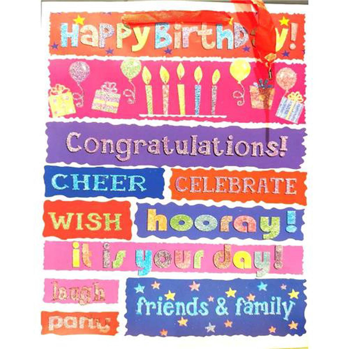 Happy Birthday Gift Bag 1310 Assorted Colors