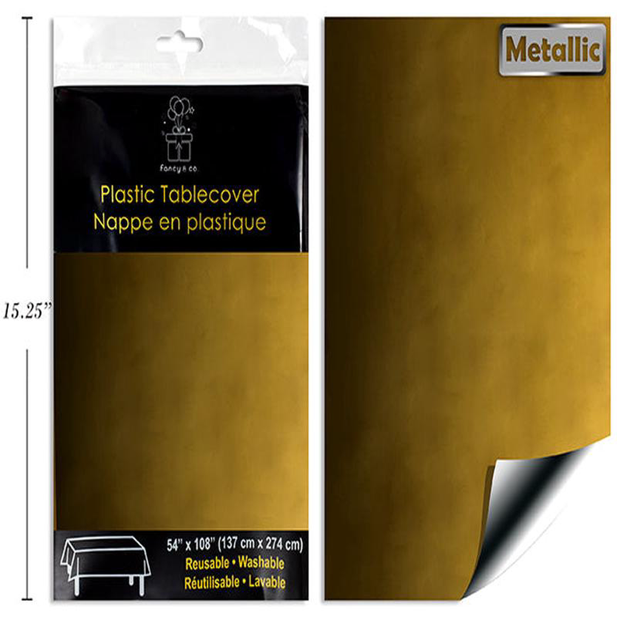 Metallic Gold Rectangular TableCover 542151088243 (405 sq ft )