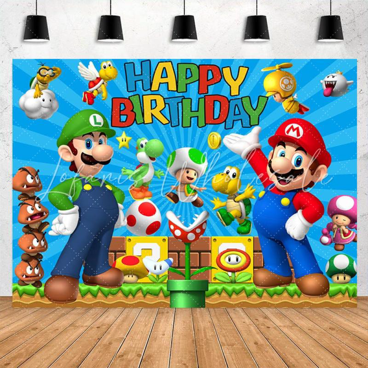 Super Mario Characters Birthday Backdrop (x1u)