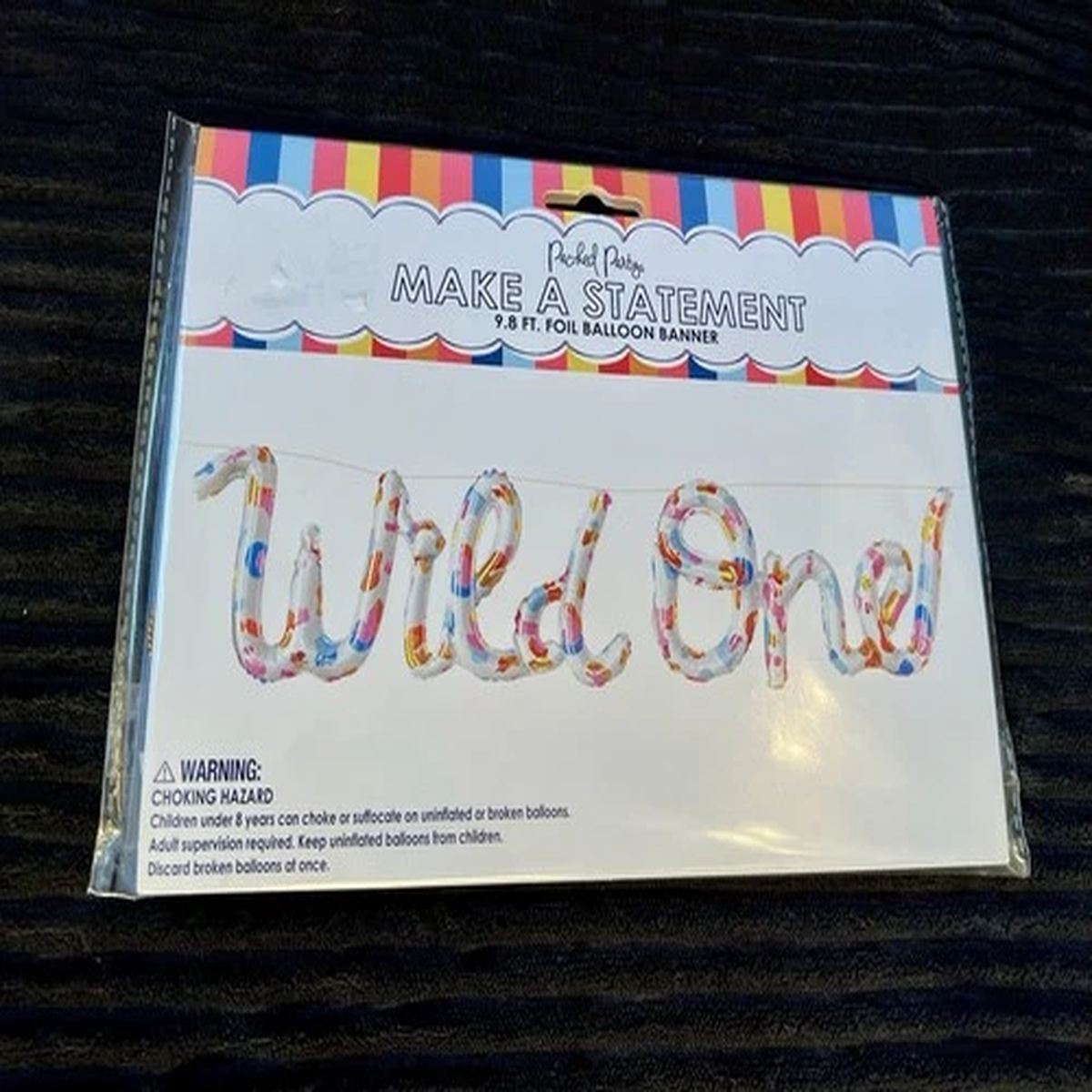 Wild One 9.8ft. Foil Balloon Banner Birthday Decoration New Sealed