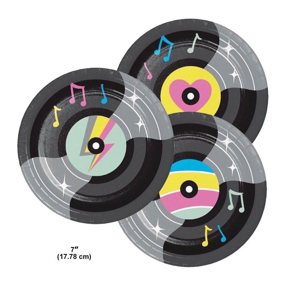 Assorted Birthday Beats Luncheon Plate 7in 8ct