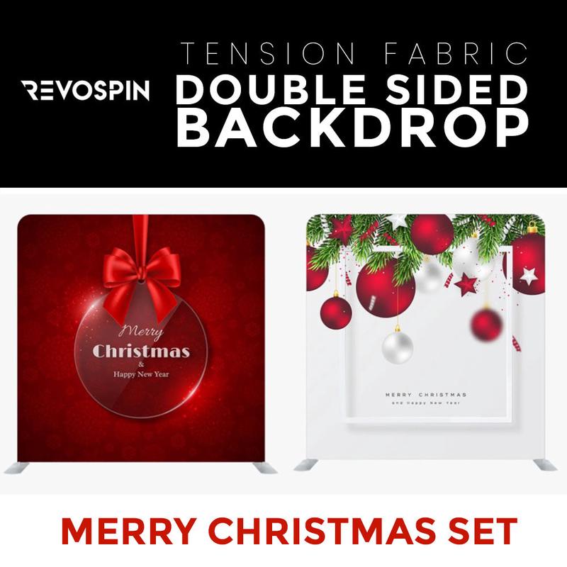 Merry Christmas Set27 Double Sided Tension Fabric Photo Booth Backdrop
