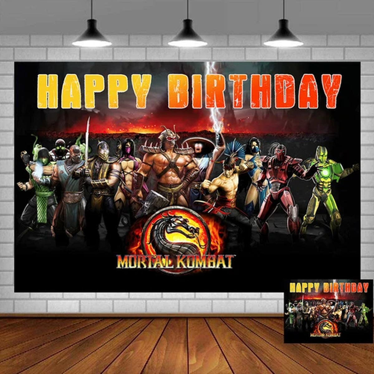 Mortal Kombat Birthday Party Decor Backdrop Banner Poster Birthday Gift 5x3ft