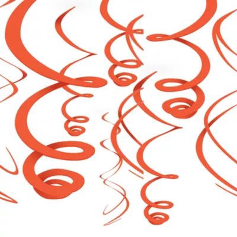 Orange Swirl Decoration 12pc – Amscan
