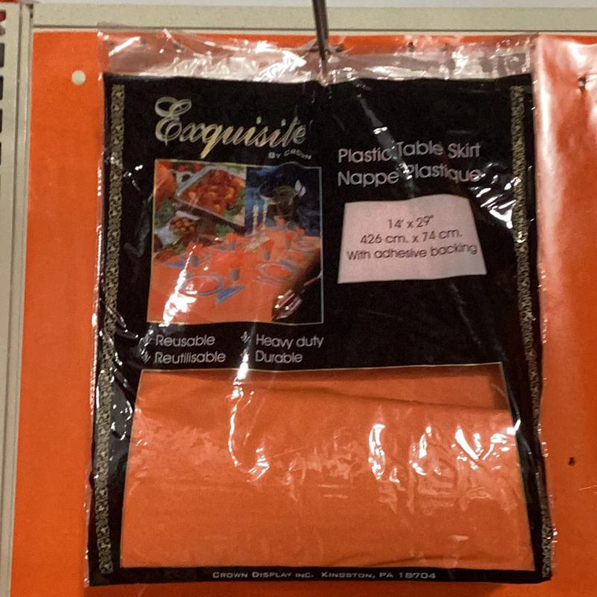 Plastic Table Skirt 1421529 Orange