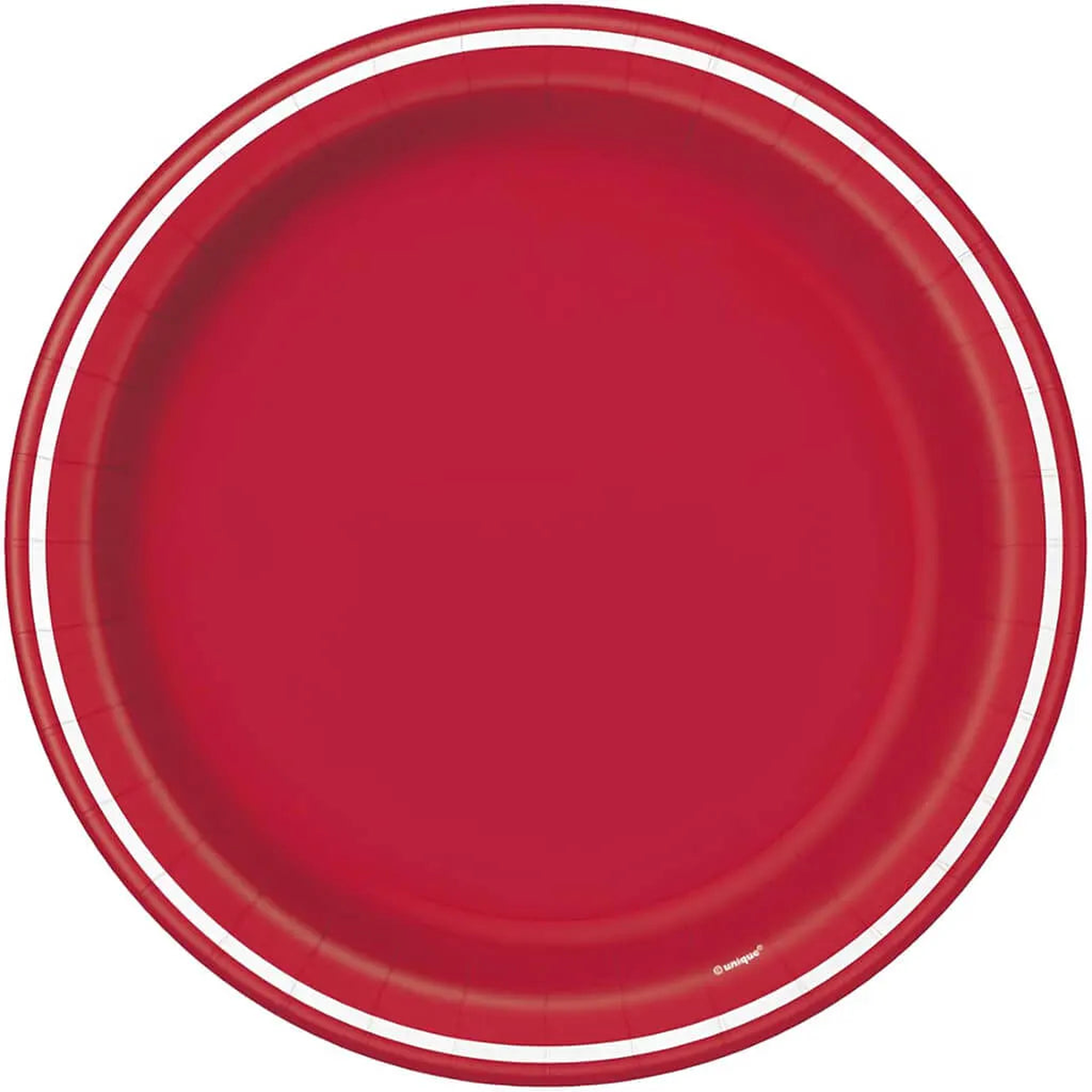Red Striped Dinner Plates 9in 8ct