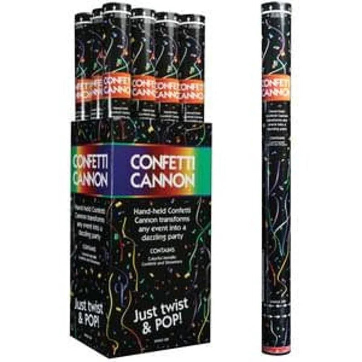 24″ Spirit Stick Confetti Cannon Rainbow | 1ct