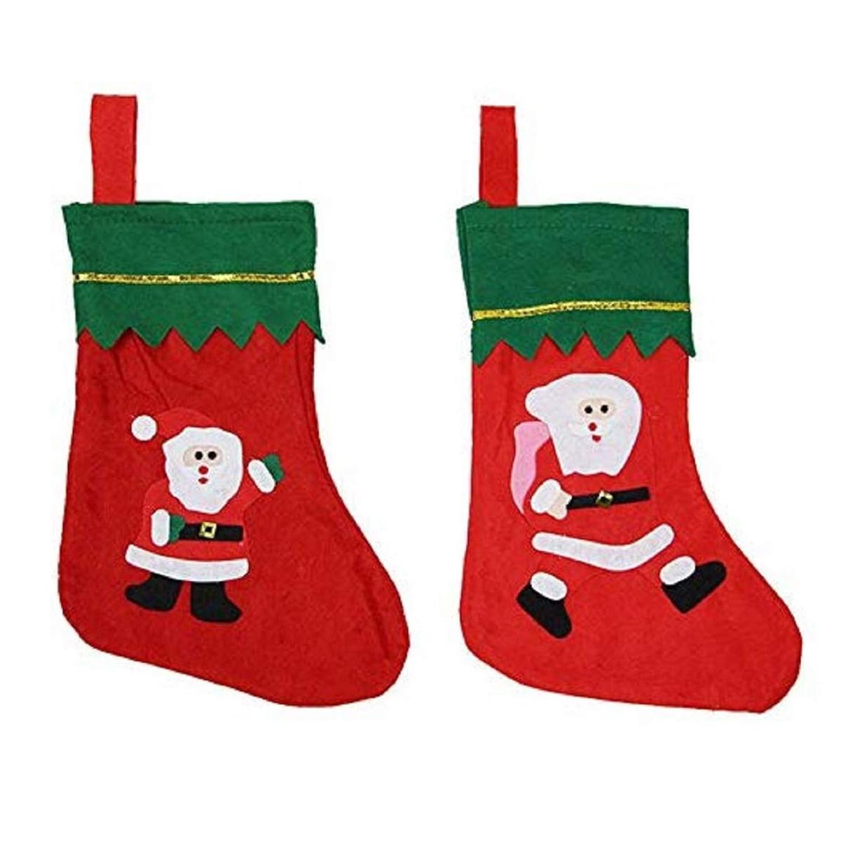 Christmas Decoration Items – 2 Pcs Santa Claus Hanging Stockings for Christmas Home Decor