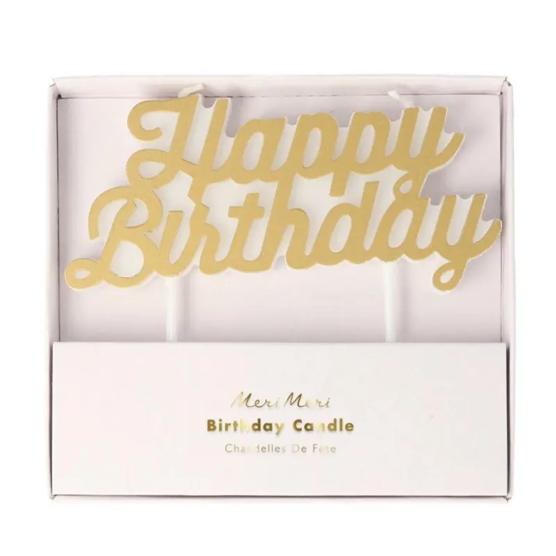 Gold Happy Birthday Candle