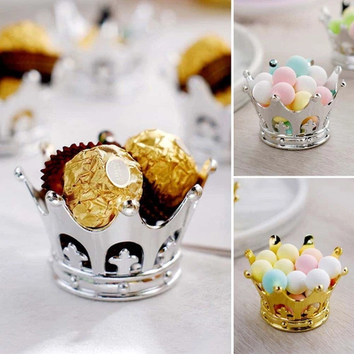 12 pcs 3 in Mini Crowns Favor Holders Wedding Party Events Decorations Supplies
