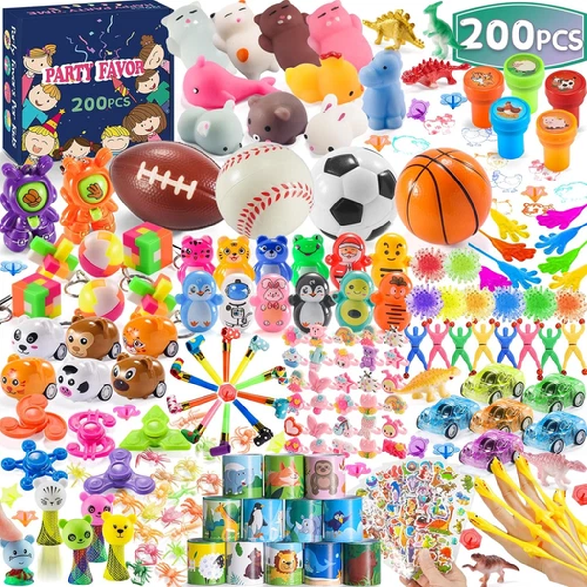200PCS Party Favors, Treasure Chest Prize Box Toys for Kids Classroom, Birthday