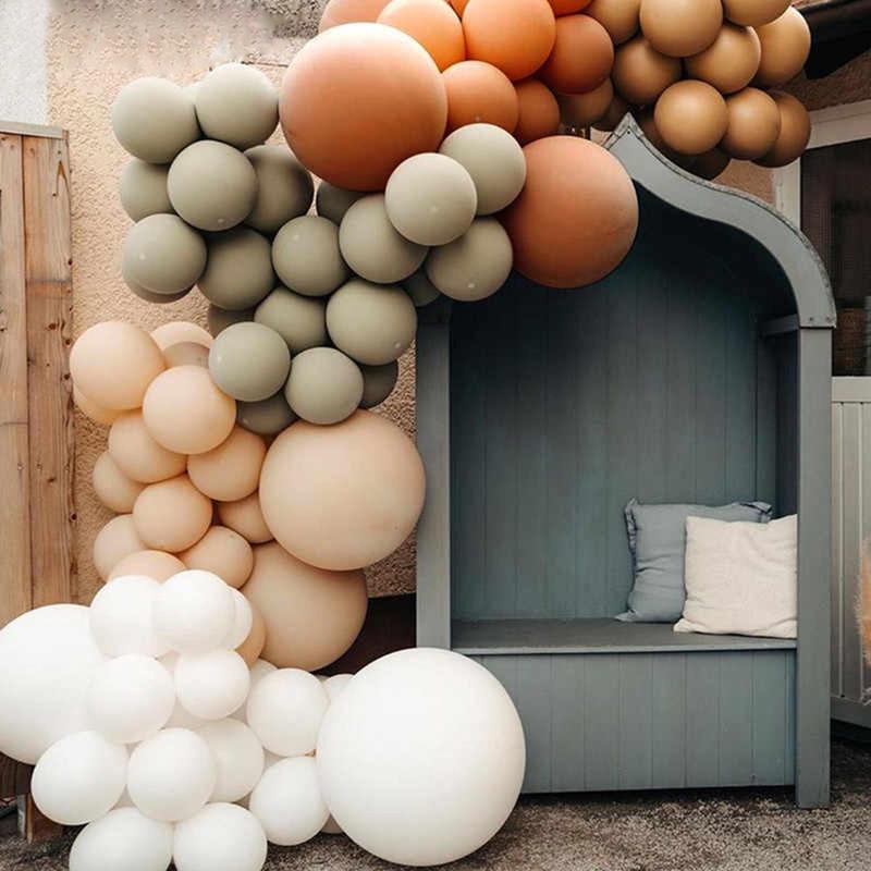 90pcs Cocoa Brown Balloons Garland Arch Coffee Double Tan Globas Birthday Wedding Baby Shower Party Decor Supplies