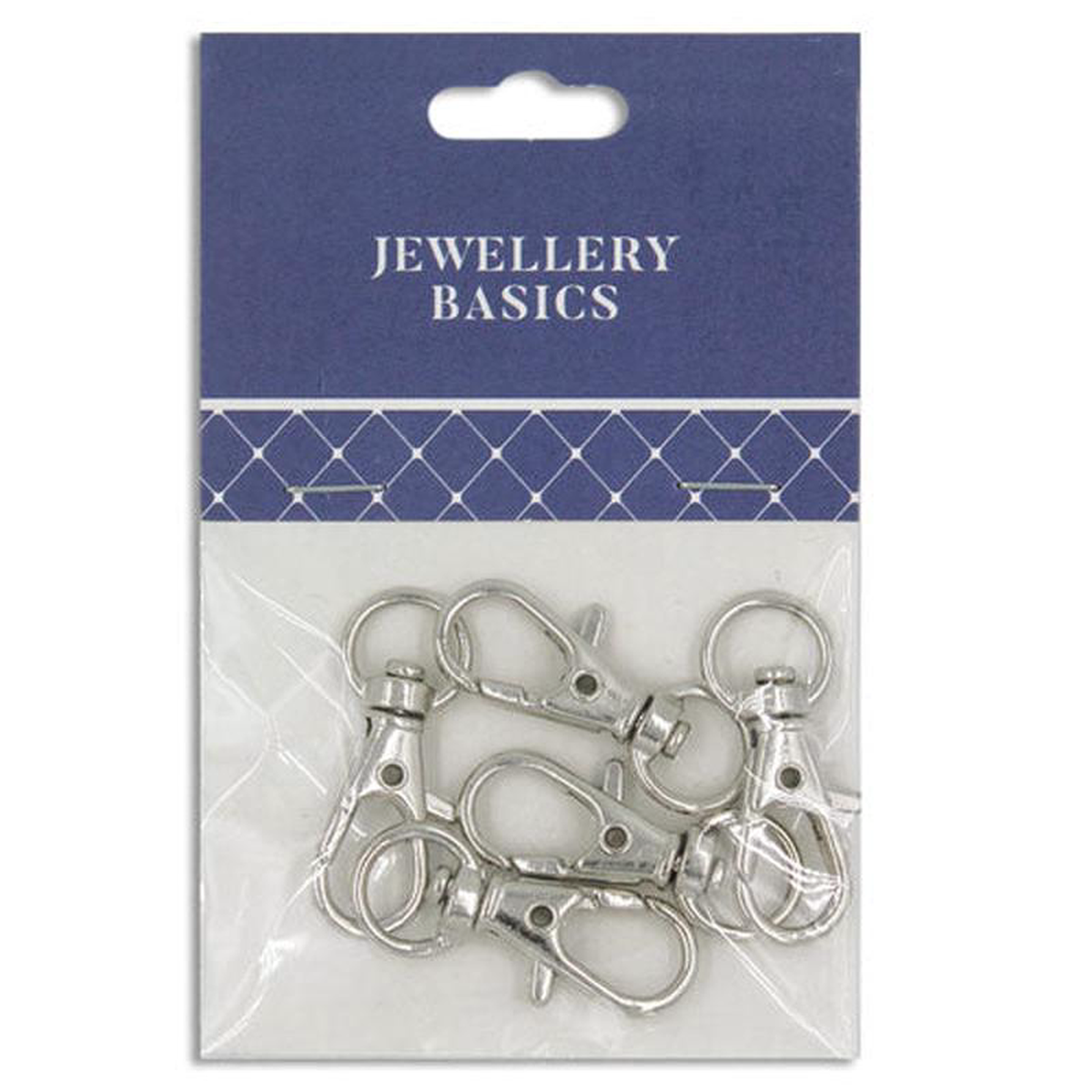 LOBSTER CLASP SWIVEL 30MM 5PC SILVER