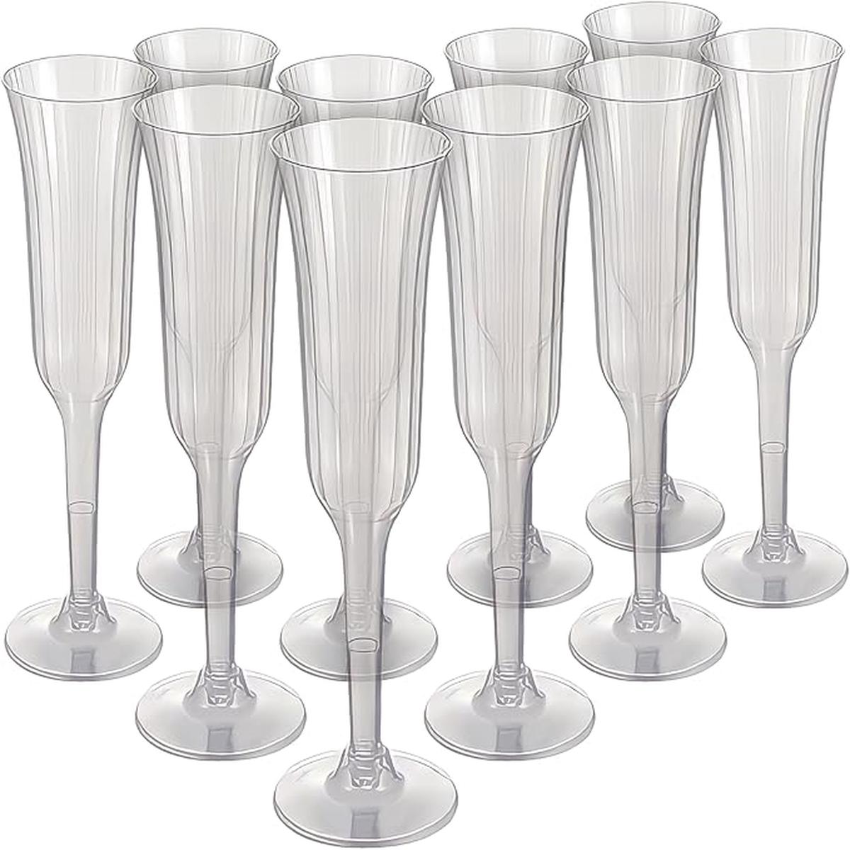 5oz Plastic – Fluted Champagne Glasses (10ct) – Maryland Plastics, Inc