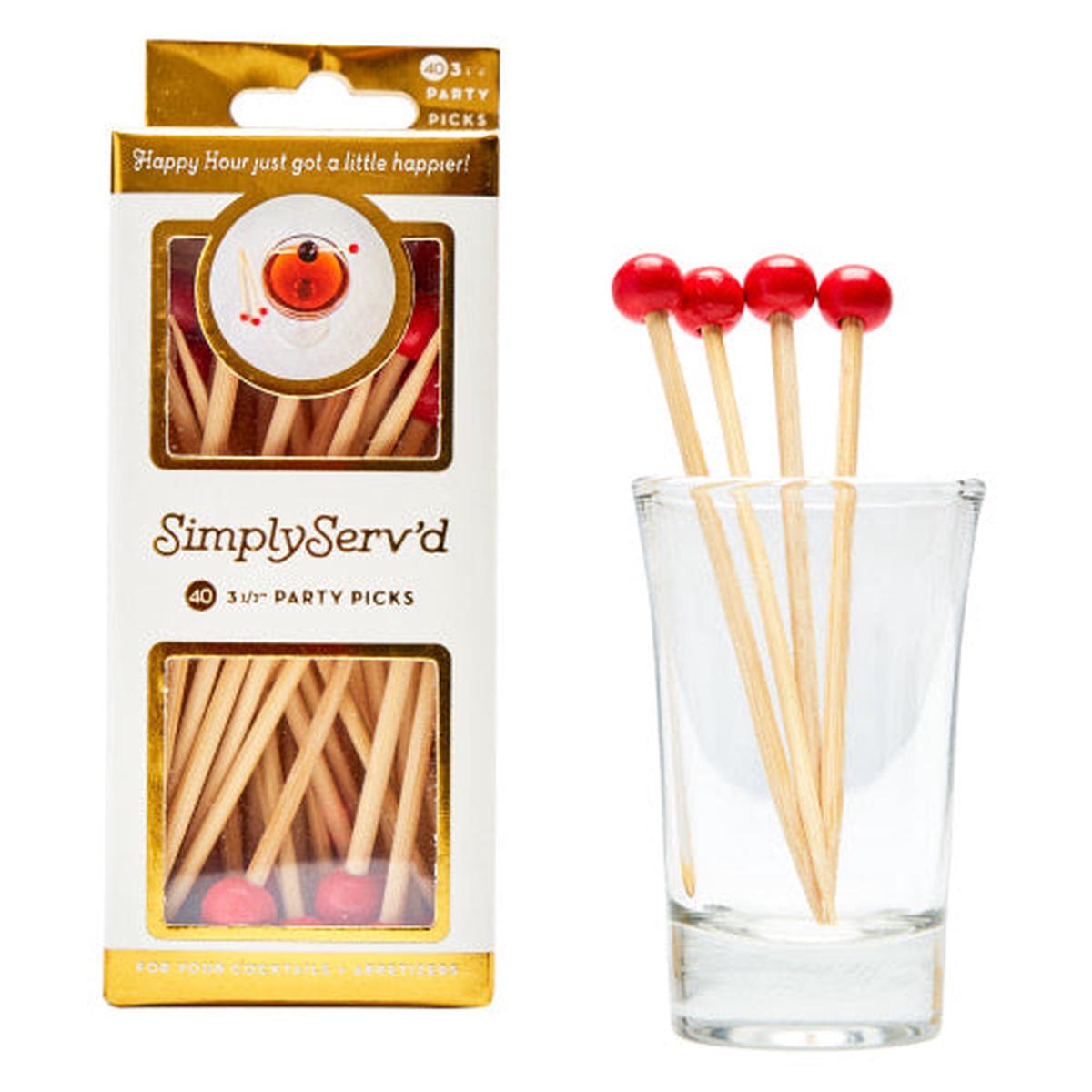 Small Party Picks, 40pk – Scarlet