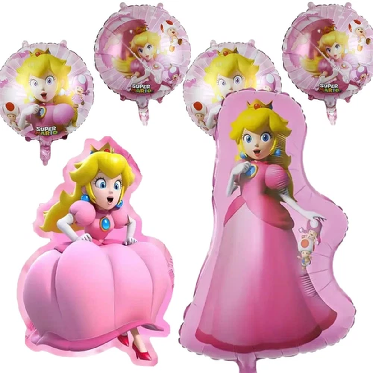 (6 Pack) Super Mario Princess Peach Balloon Pink Birthday Party Decoration