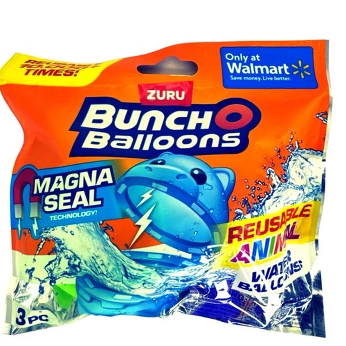 Zuru Bunch O Balloons Reusable Water 3-Pack Lot Fits Slingshot No Party Pump