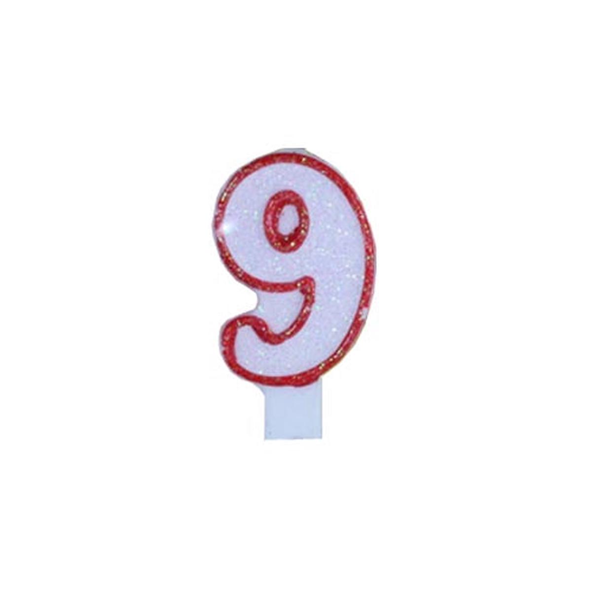 "9" Small Birthday Candle