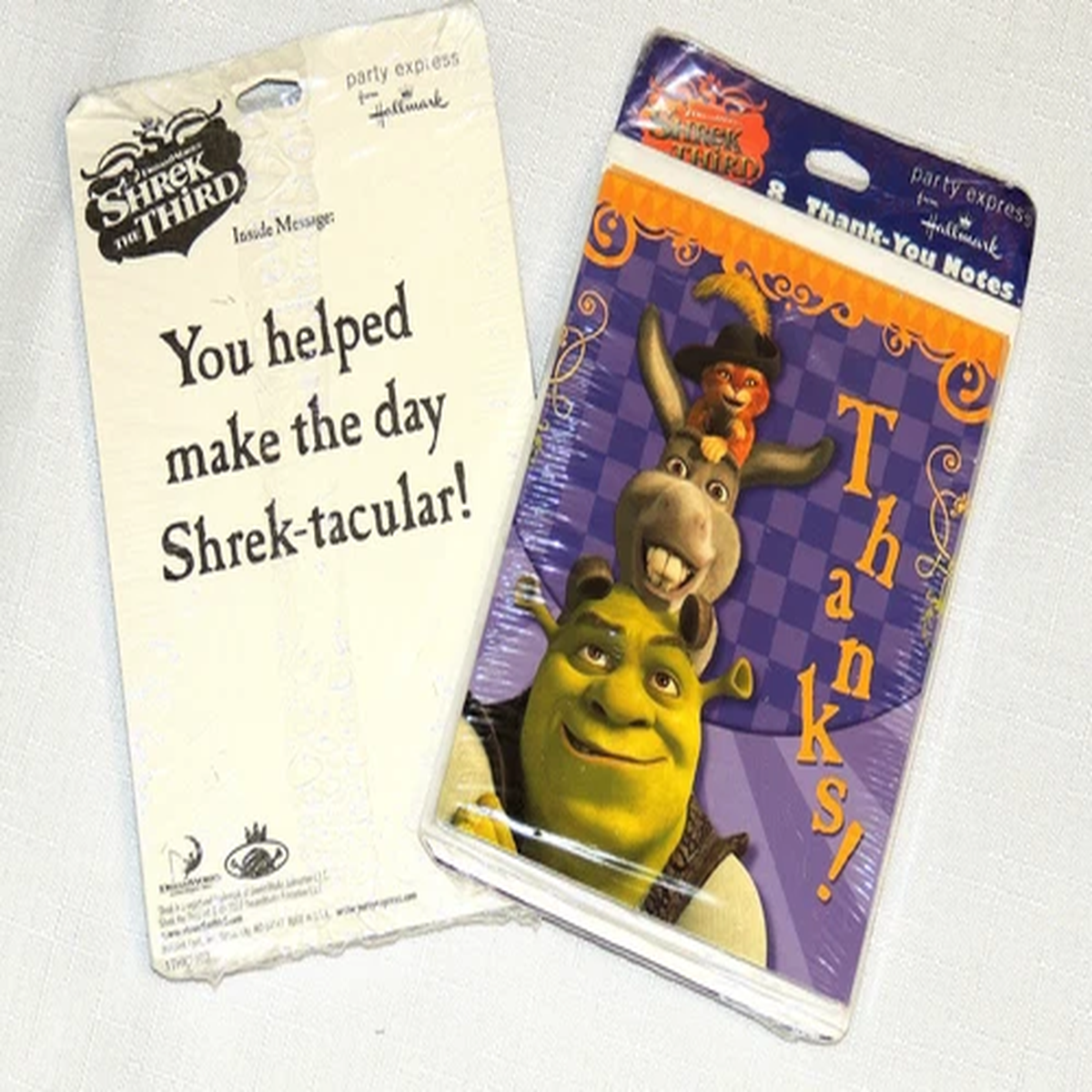 ~SHREK THE THIRD~~~8-THANK YOU NOTES  WITH ENVELOPES PARTY SUPPLIES