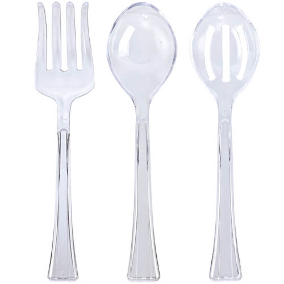 Serving Set 3pc Clear 1 Spoon 1 Fork 1 Slotted Spoon