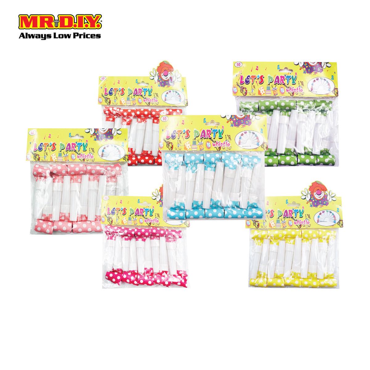 (MrDiy) Party Blowouts Whistle (10Pcs) Yellow