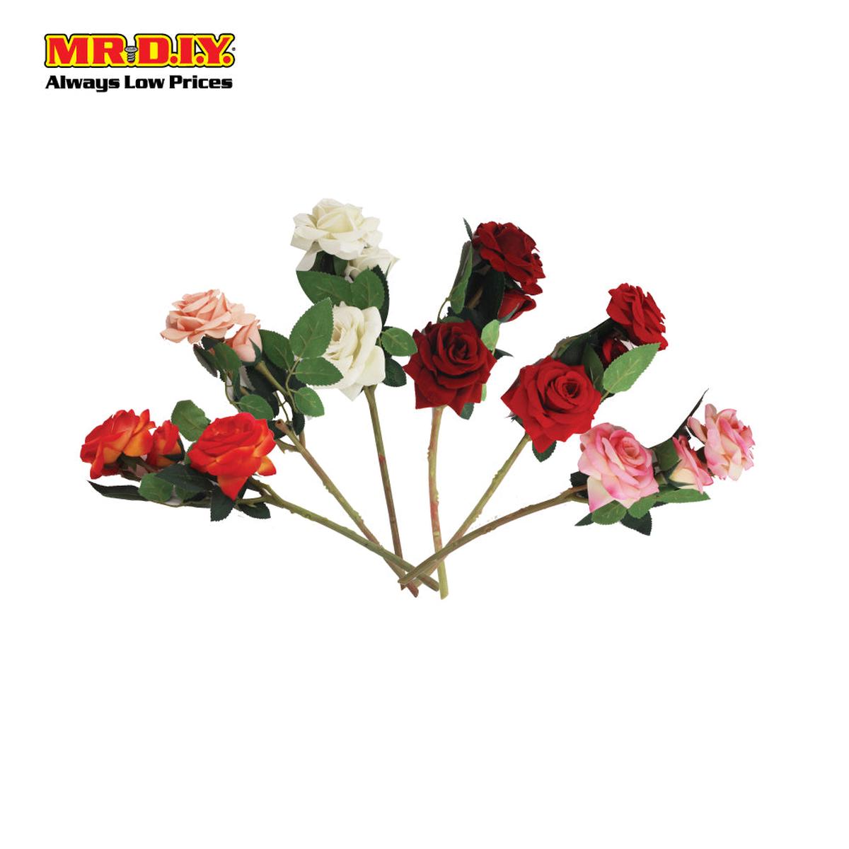(MrDiy) Decorative Artificial Rose Flower Wcj-3 Beige