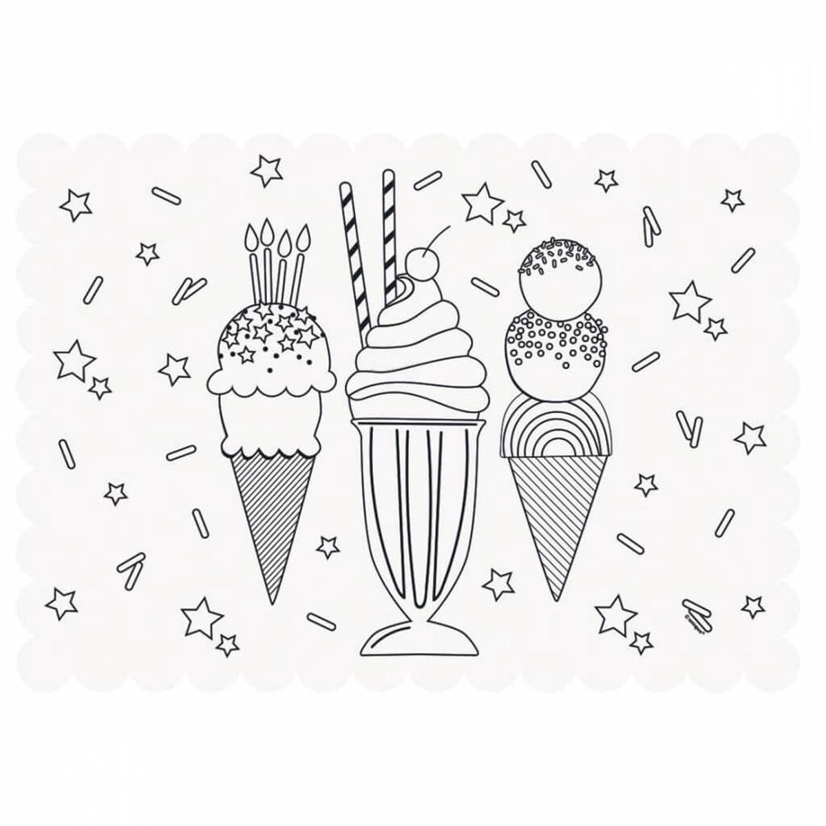 Ice Cream Coloring Placemats 6ct