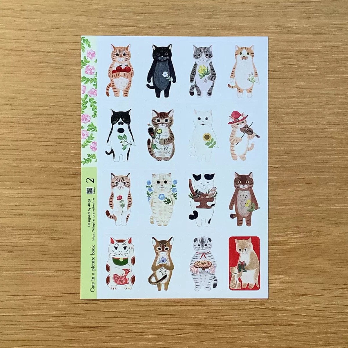 4legs Sticker Sheet - Cat in Picture Book #02