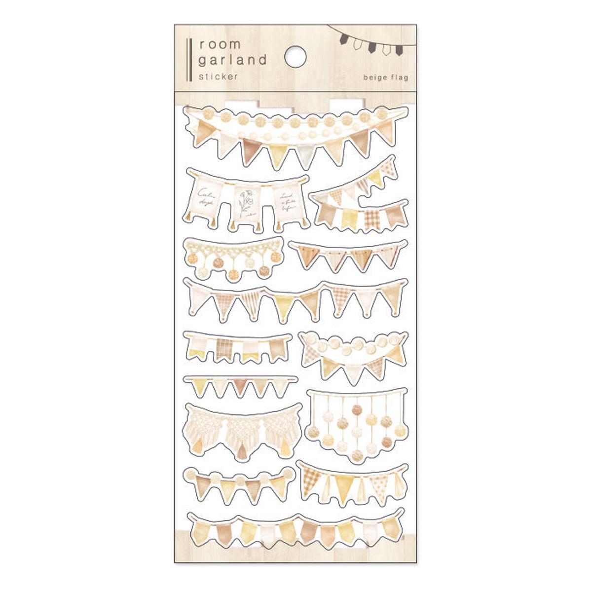 Room Garland Beige Flag Sticker Mind Wave