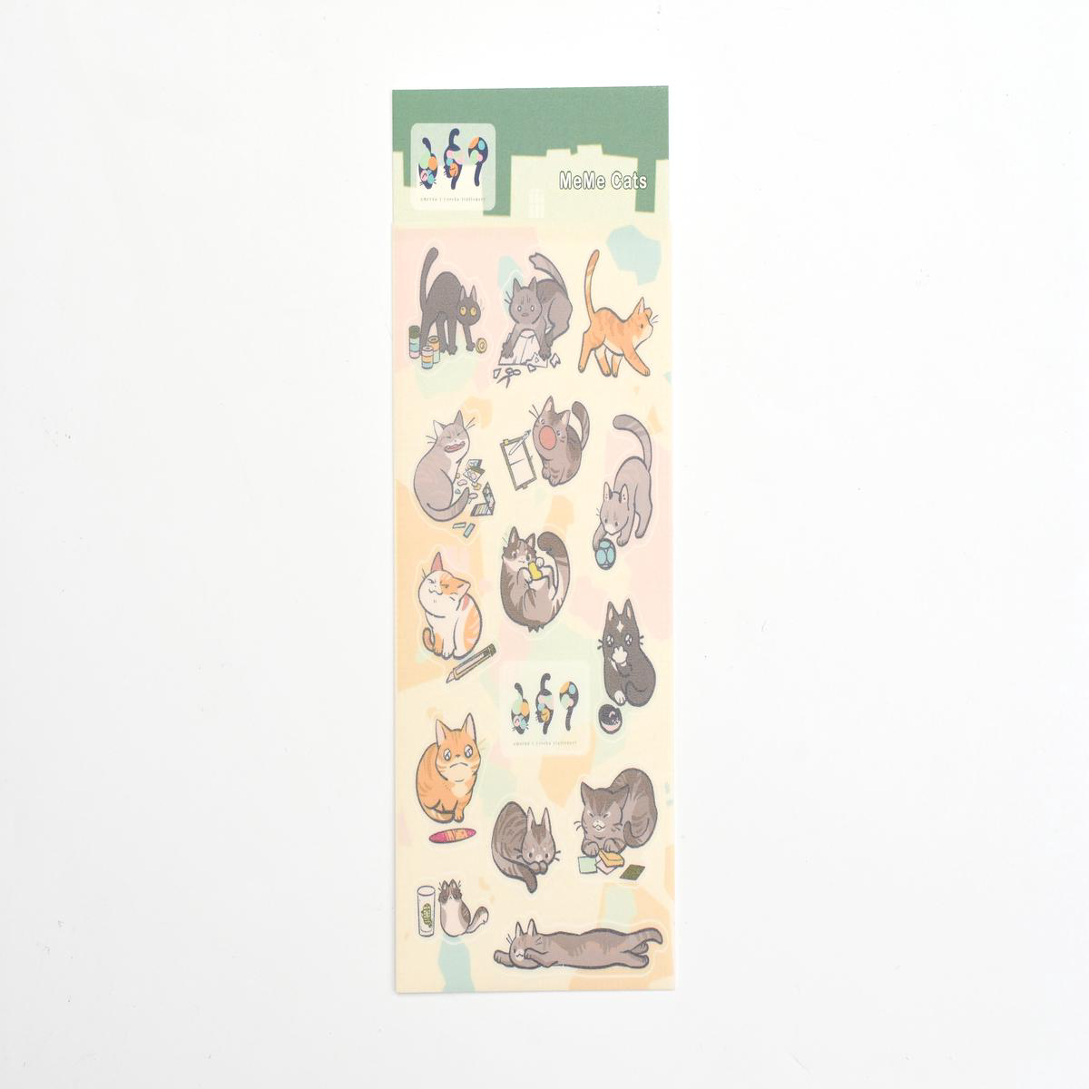 ameruu x Yoseka Stationery 8211 Sticker Sheet 8211 Meme Cats
