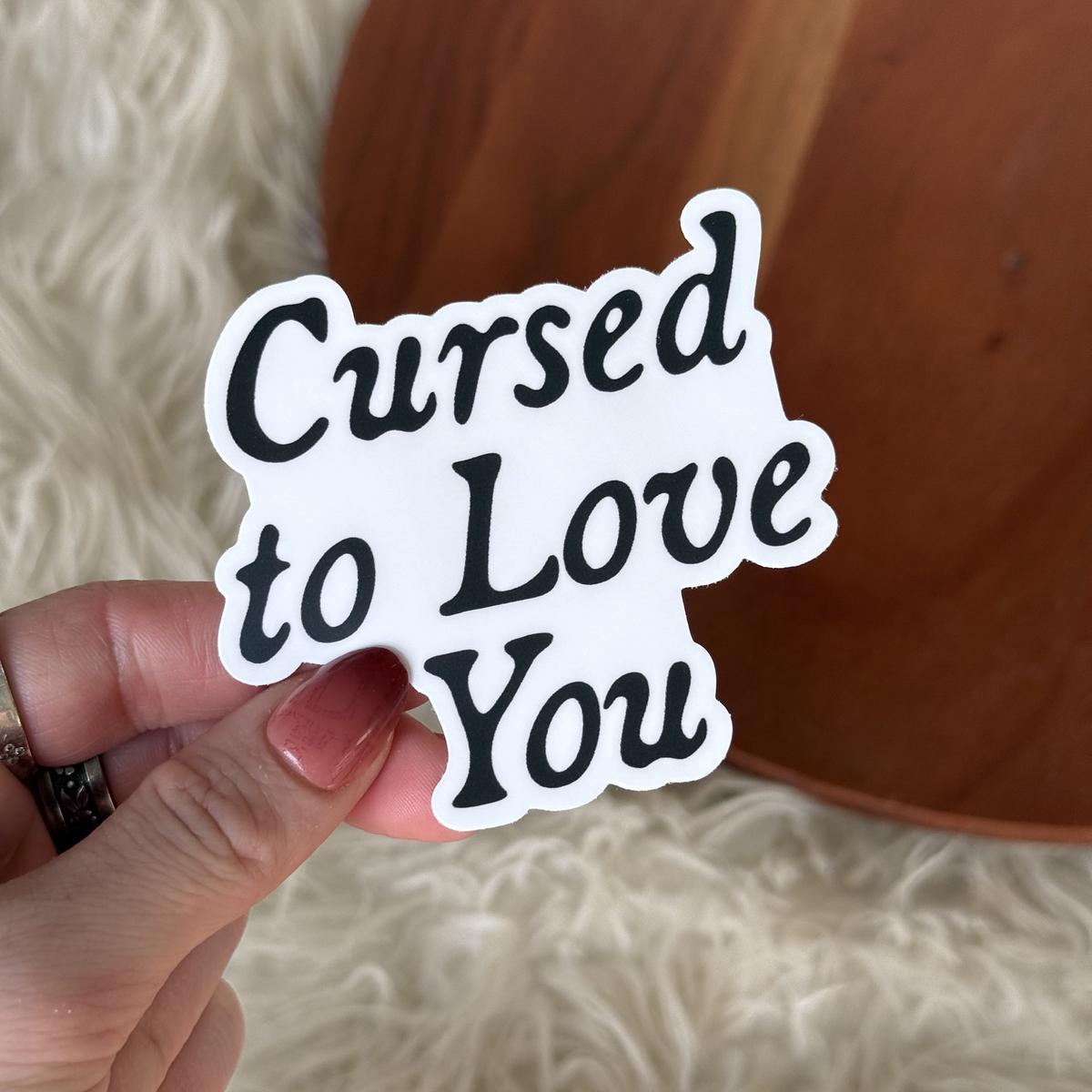 "Cursed to love you" Bookish Trope Sticker